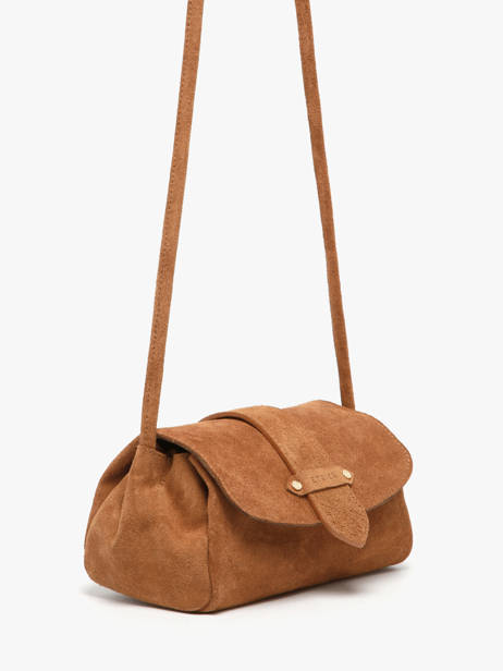 Cross Body Tas S Agnes Rundsleer Met Suède Finish Etrier Bruin agnes EAGV205S ander zicht 5